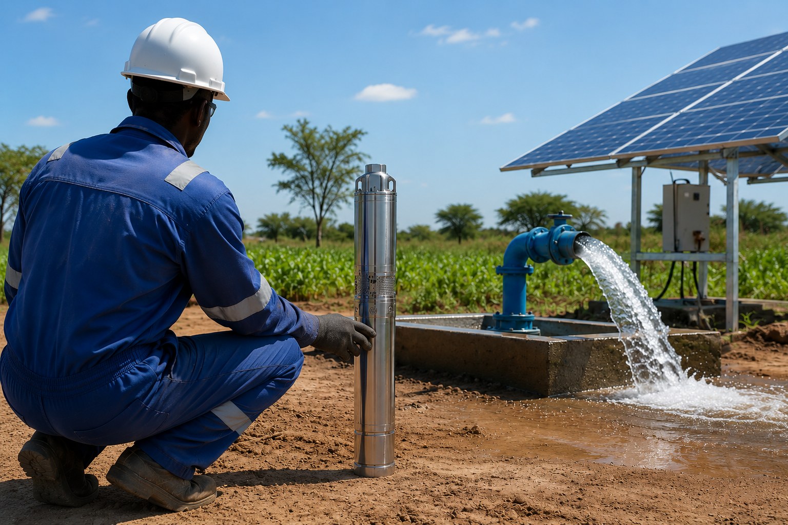 A diagram showing different types of borehole pumps for various applications.