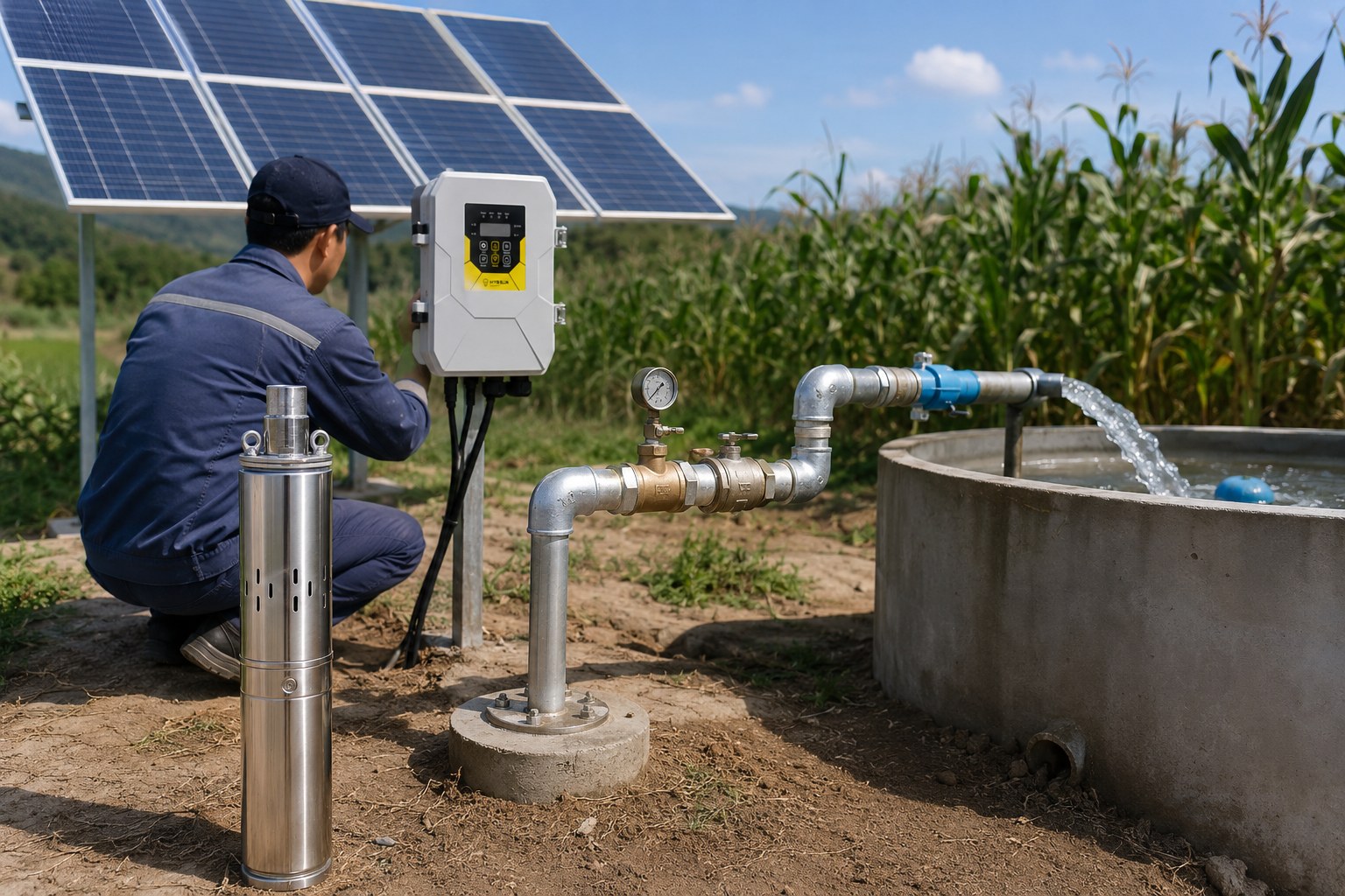 A diagram comparing the setup of a shallow well pump and a deep well submersible pump
