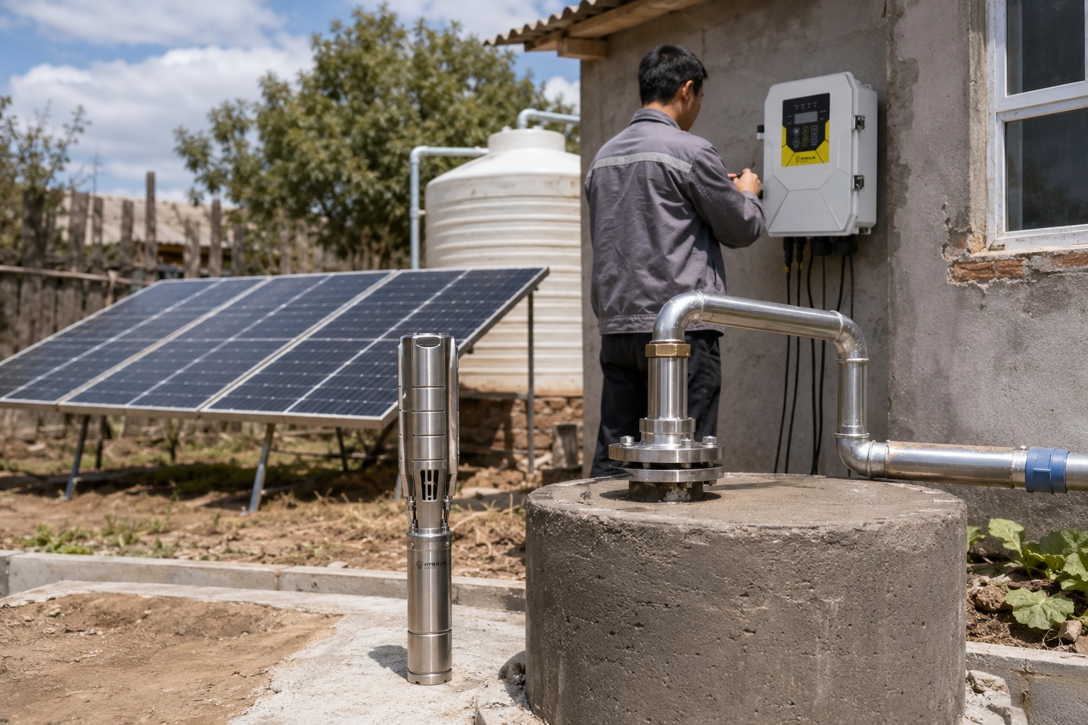 A collection of different types of water pumps for home use
