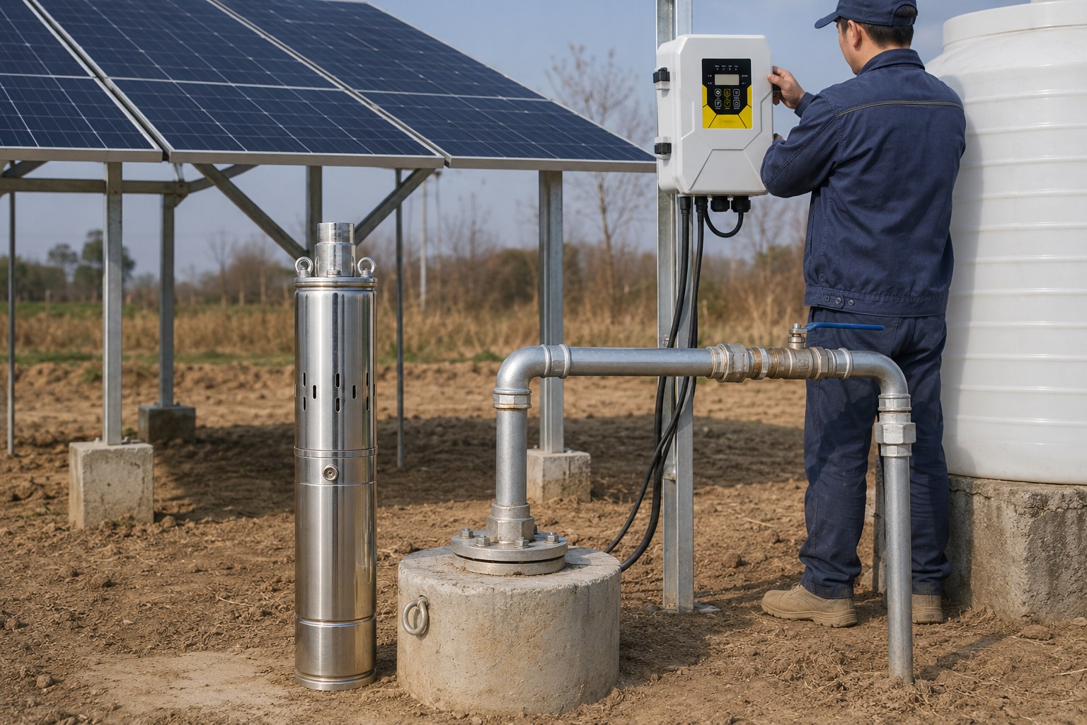 A collection of various industrial water pumps made in the USA