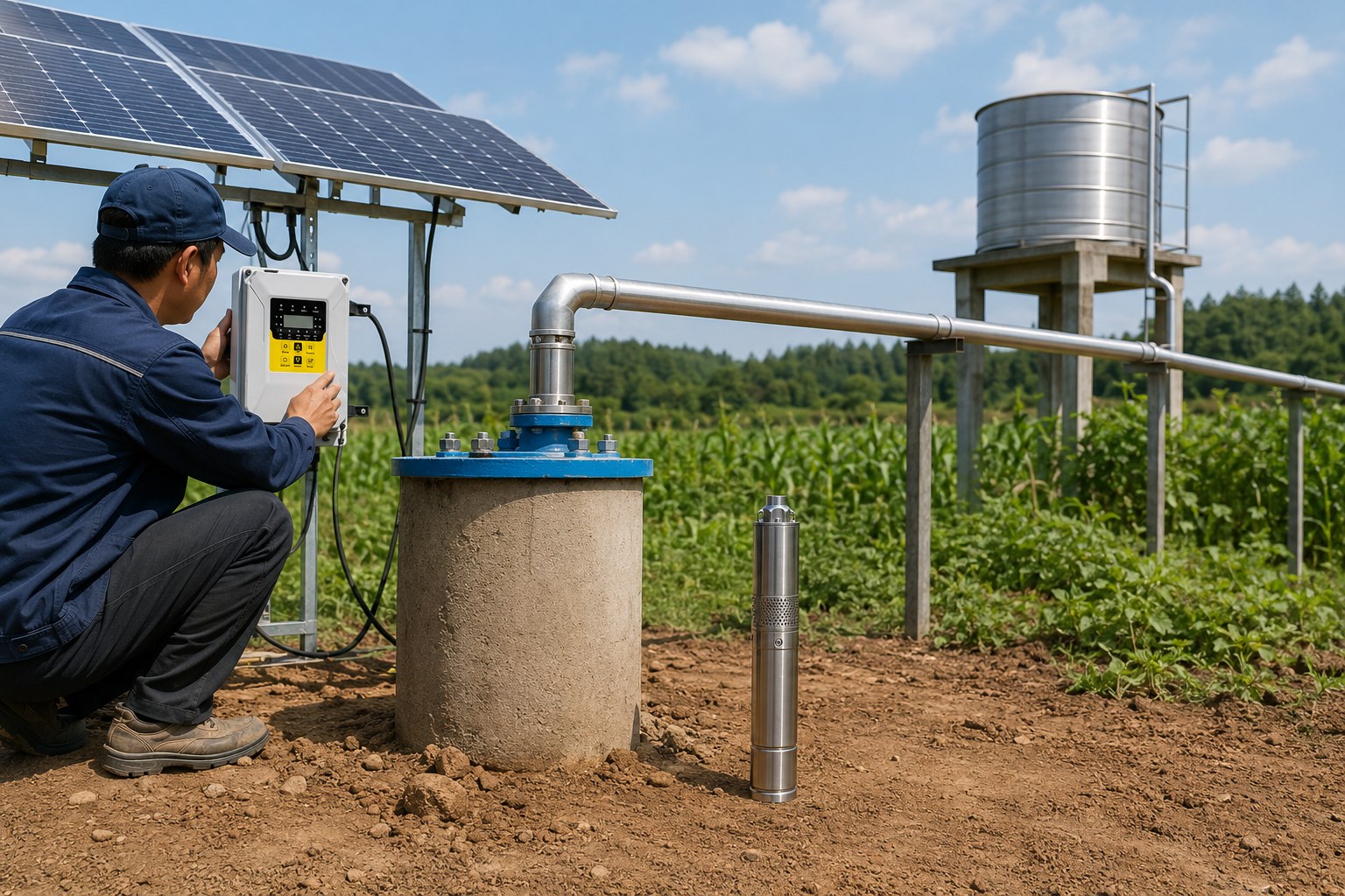 A diagram comparing different types of solar pump mechanisms